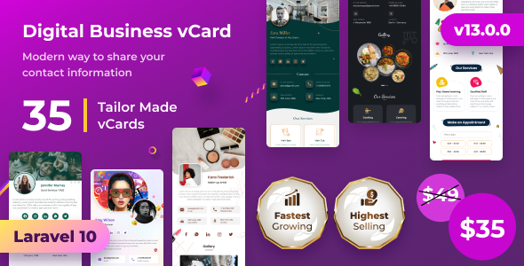 vCard SaaS  - Business Card Builder SaaS - Laravel VCard Saas - NFC Card