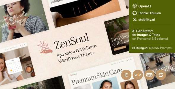 ZenSoul – Spa Salon and Wellness WordPress Theme + AI